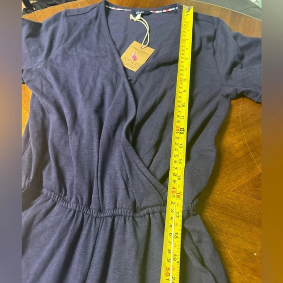 Joules Antonia cotton short sleeve v neck pant  jumpsuit Navy Size 2 NWT - Picture 8 of 12